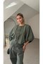 Belted Balloon Sleeve Set - 7