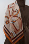 Chain pattern floss viscose shawl - orange - 2