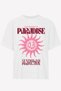 Women's Oversized T-Shirt Paradise Sundream Printed White – Crew Neck, 100% Cotton Compact Single Jersey 24/ - 5