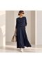 Women's Navy Blue Modal Fabric Skirt Athlete 3-Piece Bottom Top Set Mta271012
