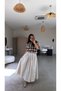 Beige Poplin Maxi Skirt with Elastic Waist - 2