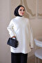 Cream Corsman Layered Sleeve Knitwear Tunic with Stones on the Shoulder