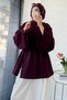 Premium Asymmetrical Cut Waist-Tie Blouse - Plum - 6