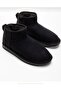 Furry Warm Water-Repellent Women's Autumn Winter Daily Use Short Mini Thin Sole Boots Black - 6