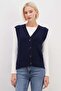 Buttoned V-Neck Knitwear Vest - 2