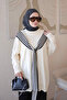 Cream Scarf Detailed Casual Knitwear Tunic
