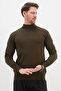 Basic High Neck Regular Fit Knit Sweater - 3
