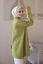 Oil Green Corsman Sleeveless Knitwear Tunic with Stones on the Shoulder - 3