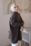Brown Corsman Layered Shoulder Stone Embellished Knitwear Tunic