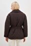 Waterway Patterned Belted Quilted Coat - 8