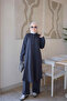 Anthracite Half-Buttoned Tunic and Trousers Set - 2