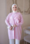 Pink Cold Yarn Floral Detailed Knitwear Tunic - 4