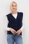 Buttoned V-Neck Knitwear Vest - 5