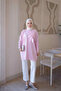 Pink Cold Yarn Floral Detailed Knitwear Tunic - 2