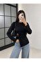 Crew Neck Skirt Slit Women's Blouse - 4