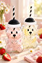 Barista Double Teddy Bear Figured Glass Cup - 5
