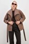 Waterway Patterned Belted Quilted Coat - 3