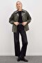 Buttoned Double Pocket Faux Leather Jacket - 4