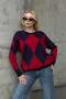 Red Navy Blue Baklava Knitwear Sweater - 3