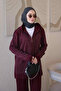Modest Two Piece Set - Burgundy - Long - 3