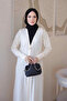 Cream Buttoned Mercerized Cardigan - 3
