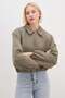 Zippered Polo Collar Bomber Jacket - 7