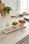 Modern Design 4-Piece, 3-Compartment Ceramic Sauce Bowl, Snack Bowl, and Breakfast Serving Set - 7