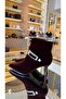 Imported velvet crystal stone buckle women's bootie 0044-00 - 4