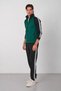 Men's Dark Green Diver Fabric Cotton Inside Stand Collar Zipper Detailed Stripe Winter Tracksuit Set - E230 - 2