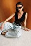 Mixray Women's Sleeveless Lace Cutout V-Neck Blouse - 3