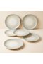 Vista 12 Piece Porcelain Serving and Cake Plate Set for 6 People - Guaranteed Click-Clack Design & Pattern - 4
