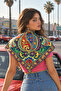 Choose Your Style Eighties Retro Emerald Shawl Patterned Scarf 70 X 70 cm - 2