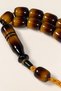 Christmas Tiger Crimped Amber Prayer Beads – Short Barrel · Yellow String - 2