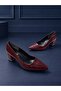 Women's Croco Pointed Toe Thick Heeled Stylish Classic Shoes - 4