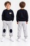 Boys' Crew Neck Sweatpants with Knee Patches and Pockets, Basic Tracksuit Set for Ages 1-5 W0126