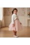 Girls' Plush Striped Bolero Jacket - Fur with Pearls for Weddings and Birthdays - 2