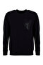 Black Men's Crew Neck Sweatshirt Ace052271075 - 6