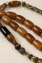 Specially Crafted Zeyve Amber Prayer Beads – Certified with Metal Tassel – Brown Veined - 7