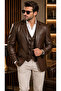 Genuine Leather Blazer Jacket and Vest Set Combination - 3