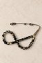 Specially Crafted Ram's Horn Prayer Beads – Black Cream Round - 6