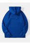 Unisex Saks Blue Basic Hooded Sweatshirt with Pockets - 2