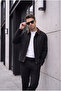 Gabardine Coat/Jacket with Contrast Collar Design