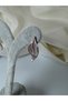 Steel Earring Leaf Model with Zircon Stone