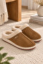 Slc K-1300 Soft Wool Winter Warm Women's House Slippers with Fur Inside