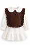 Children's Dress and Sweater Set Double Set Cotton Baby Collar - 2