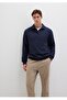 Polo Collar Regular Fit 89% Cotton 11% Polyester Men's Sweatshirt. - 2