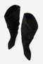 Women's Bellows Long Boots Black Suede - 5