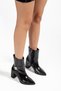Holiday Women's Casual Boots with Furry Sleeves and Stone Zipper - 4