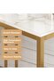 Modern Narrow Console Table And Portable Laptop Desk With Golden Frame - 4