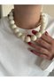 Cream Color Acrylic Bead Women's Necklace - 3